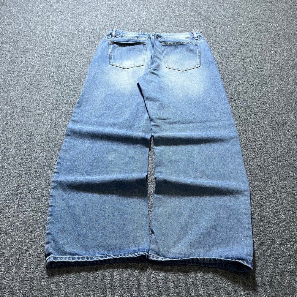 Forever 21 Premium Baggy Wide Leg Jeans Size 30 Blue Denim Skater Streetwear